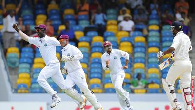 Darren Sammy, far left, appeared in 38 Tests for West Indies, 30 as captain. Emmanuel Dunand / AFP