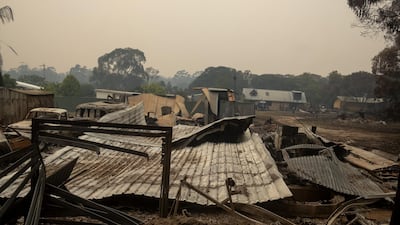 Burnt property is seen in Mallacoota. Getty Images