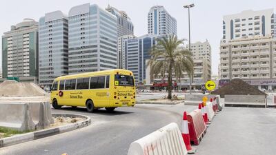 Drivers on Al Estiqlal Street take detours as Sharjah’s King Faisal Road has been closed for maintenance. Reem Mohammed / The National