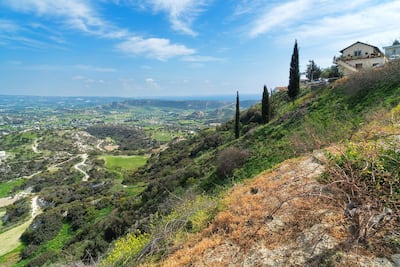 Looking north from viewpoint, Pissouri hilltop village, viewpoint, Cyprus. Getty Images
