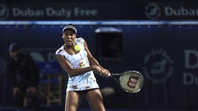 Venus Williams has now won 11 consecutive matches at the Dubai Tennis Championships. Sarah Dea / The National