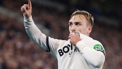 West Ham United's Jarrod Bowen celebrates scoring their side's equaliser against Everton. Getty Images