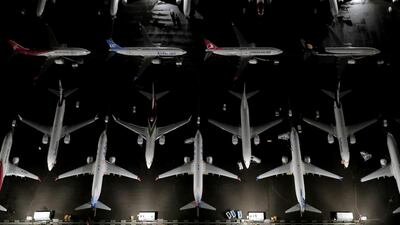 Aerial photos showing Boeing 737 Max aeroplanes parked at Boeing Field in Seattle. Reuters