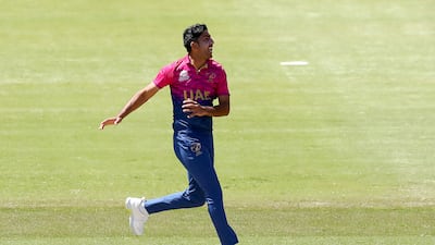 UAE bowler Junaid Siddique took five for 13 against West Indies at Junction Oval in St Kilda, Melbourne, Australia. Getty Images