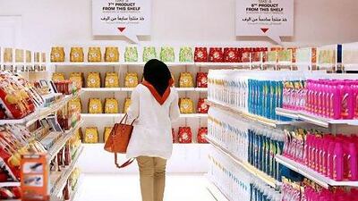 Items on display at the Sample Central store in Dubai Festival City Mall. Pawan Singh / The National