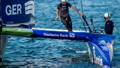 The Germany team during the race.