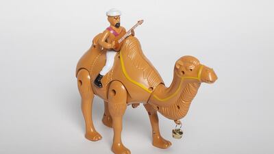 Desert Hero Camel — Dh30 This is similar to Bubble Rider, but without the bubbles and Beverley Hills Cop theme tune. It features a bearded man in a turban and holding a guitar, sitting on his camel. When it is switched on the Desert Hero plays thumping dance music and his camel walks, with the bell on his neck ringing.
