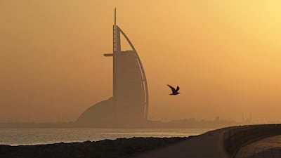 A beach at Burj Al Arab would require the partial removal of the massive concrete “honeycombe” of rocks that encircles the island and protects it from erosion. Sarah Dea / The National