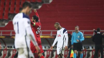 Tottenham Hotspur's Lucas Moura after the Europa League defeat to Royal Antwerp on Thursday. Reuters