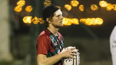Abu Dhabi Saracens player Rikus Swart shown at a recent raining session at Al Ghazal Golf Club. Antonie Robertson / The National / September 19, 2016