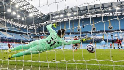 MANCHESTER CITY RATINGS: Ederson - 6: Could the Brazilian have kept out Fernandes’ second-minute spot-kick? He guessed right and got to the ball but was left picking the ball out the net. There was nothing he could do, though, about Shaw’s scruffy finish to put United two goals ahead. Getty