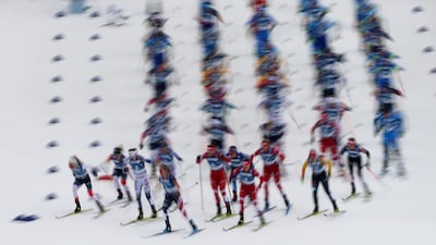 Action during the women's skiathlon at the Nordic World Ski Championships in Oberstdorf, Germany, on Saturday, February 27. Reuters