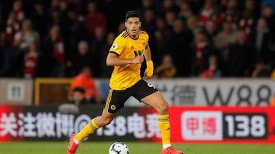 Raul Jimenez against Arsenal last year. Getty Images