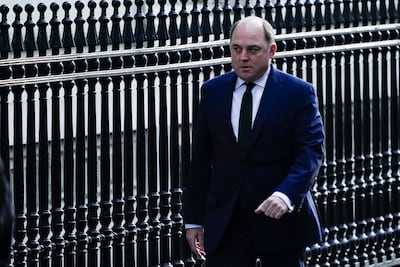 Ben Wallace arrives for a cabinet meeting. AP