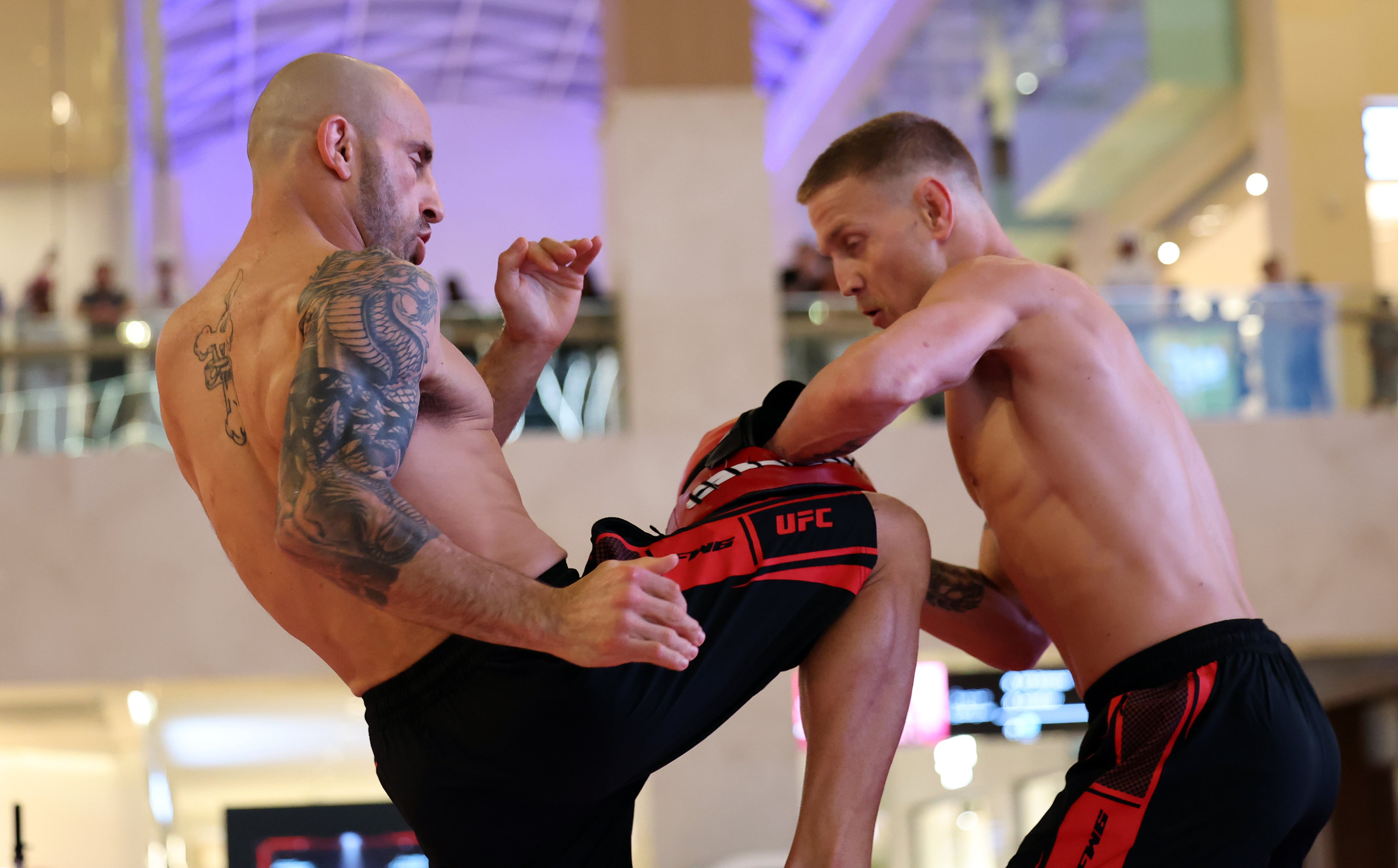 Champion Alexander Volkanovski at Yas Mall.