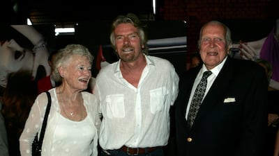 Sir Richard Branson with his father and mother at a party in 2004 in Sydney.