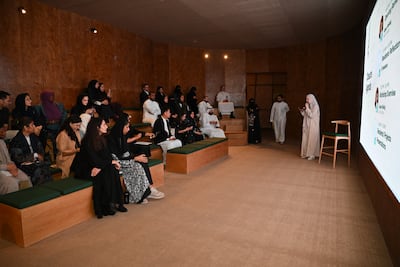 Artists participating in the Khoos Initiative residency learned about the craft's history. Photo: Ithra