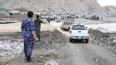 RAK emergency and crisis team saved hundreds of trapped people in mountains and valleys. Courtesy Ras Al Khaimah Police