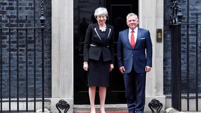Jordan's King Abdullah met with British Prime Minister Theresa May. Reuters