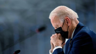 Joe Biden attends the opening session of Cop26. AP Photo