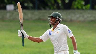 Pakistan cricketer Younis Khan raises his bat to the crowd during his 171 run innings against Sri Lanka in the victorious third Test. Lakruwan Wanniarachchi / AFP / July 6, 2015