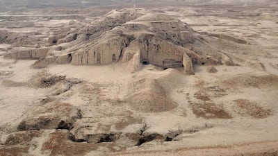 The archaeological site of Uruk (Warka), 30km east of Samawa, Iraq. The city’s walls were built 4,700 years ago by the Sumerian King Gilgamesh, hero of the eponymous epic. Essam Al Sudani / AFP