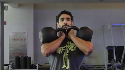 Emirati Saeed bin Sulaiman is staying physically fit as he prepares to join the military service this year. Jeffrey E Biteng / The National