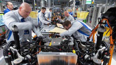 Electric car production by German manufacturers is already on the rise. AP