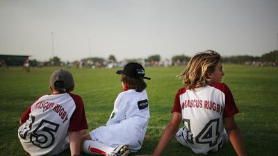 Damascus Zenobians junior players shown at a the Etihad Airways Junior Rugby Festival in Abu Dhabi in November 2008. Philip Cheung / The National