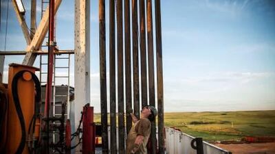 Raven Drilling uses new drilling techniques including hydraulic fracturing and horizontal drilling in the Bakken shale formation in North Dakota. Andrew Burton / Getty Images / AFP