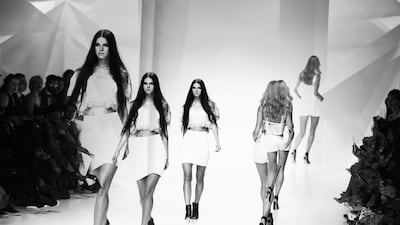 A model walks the runway at the Lama Jouni show. Andreas Rentz / Getty Images for Fashion Forward