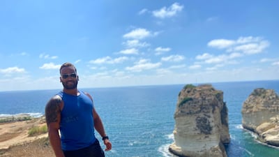 Abu Omar Al Itani on the coast of Dalieh in Beirut. His family has occupied the stretch of shoreline in Lebanon's capital for more than 120 years. Nada Homsi for The National