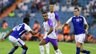 Al Ain, in white and purple, exited the Asian Champions League at the quarter-final stage on Monday evening following a 3-0 aggregate defeat to Al Hilal. Courtesy Al Ain FC