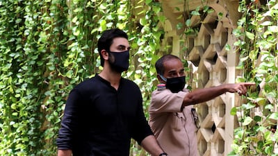 Actor Ranbir Kapoor arrives to pay his respects at the residence of Indian actor Dilip Kumar after he died in a hospital in Mumbai on July 7, 2021.