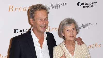 Jonathan Cavendish and his mother, Diana Cavendish, attend a special screening of 'Breathe' in New York. Angela Weiss / AFP