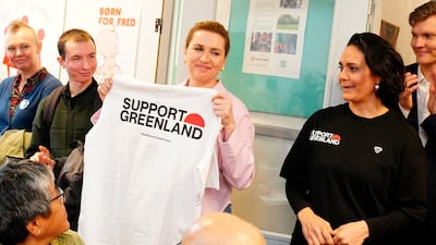 Denmark's Prime Minister and Social Democrats leader Mette Frederiksen meets Greenlandic voters during her campaign on election day in Aalborg. EPA