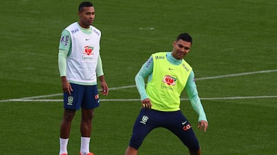 Brazil defender Alex Sandro, left, and midfielder Casemiro. AFP