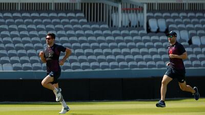 James Anderson, left, trained on Tuesday but England have chosen not to risk him against Ireland with the Ashes starting next week. Action Images via Reuters