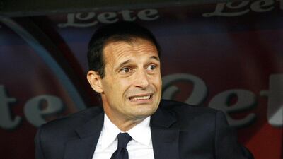 Massimiliano Allegri and Juventus are 15th in the Serie A table after six matches this season. Carlo Hermann / AFP