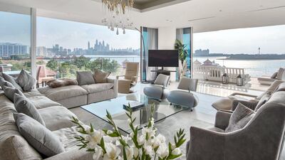 This Serenia The Palm penthouse on Palm Jumeirah is on the market for Dh15.5 million. Courtesy Luxhabitat Sotheby's International Realty
