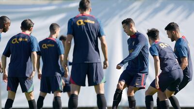Portugal's Cristiano Ronaldo during training. EPA