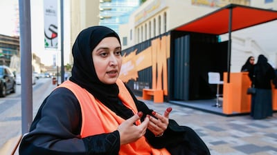 Maryam bin Theneya of Dubai Foundation for Women and Children discusses the Orange Campaign. Victor Besa for The National
