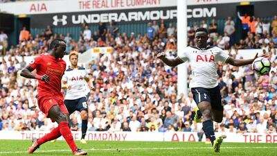 Liverpool’s Sadio Mane scores a goal which is later disallowed. Dylan Martinez / Reuters