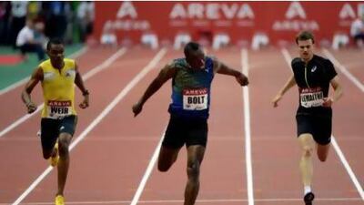 Usain Bolt, centre, returning to London to compete in a Diamond League meet, discussed his feelings about returning to the site of the 2012 Olympics and the recent drug issues with Jamaican athletes.