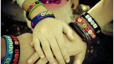 Shains recycled rubber bracelets Dh37-Dh60