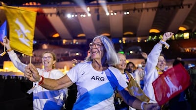 Monica Vargas of Argentina won a silver medal in the discus at the Open Masters Games Abu Dhabi. Photo: Open Masters Games Abu Dhabi Instagram