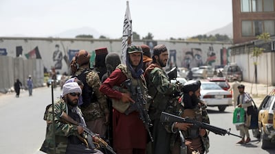 Taliban fighters patrol in Kabul. AP