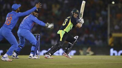 Shane Watson of Australia bats during the ICC WT20 India Group 2 match between India and Australia at IS Bindra Stadium on March 27, 2016 in Mohali, India. (Photo by Ryan Pierse/Getty Images)