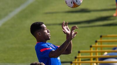 Atletico Madrid's miedfielder Marcos Paulo during training.