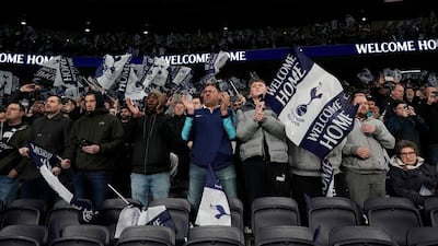 Tottenham fans in their new home stadium. EPA
